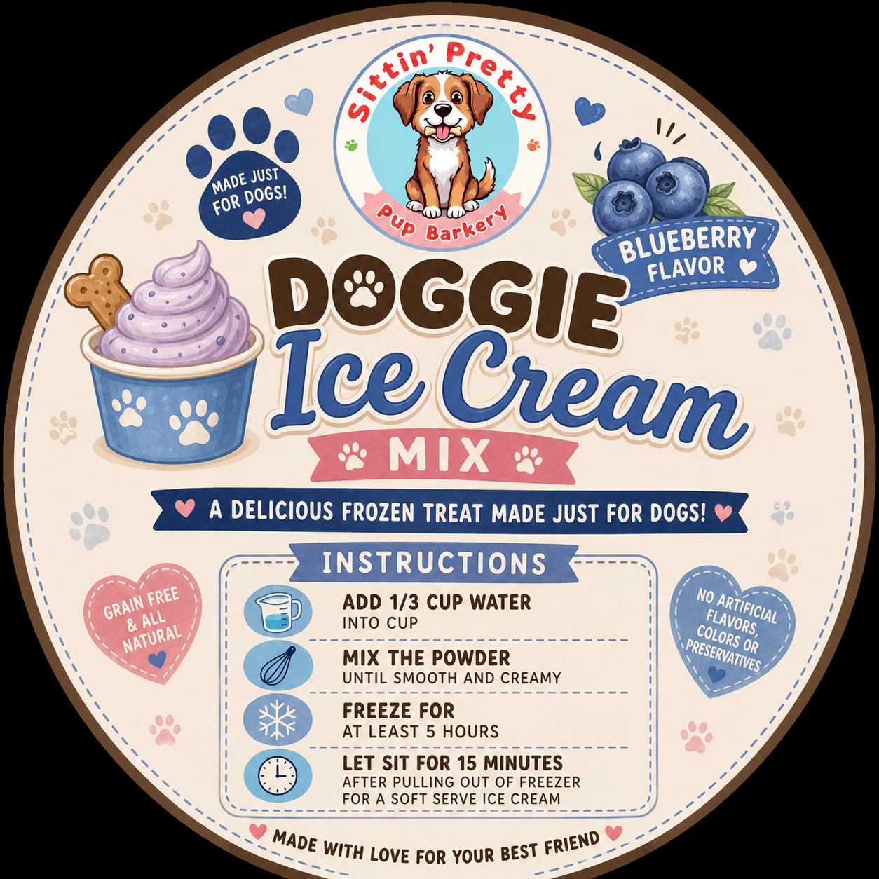 Available for Pre order doggie ice cream cup mix